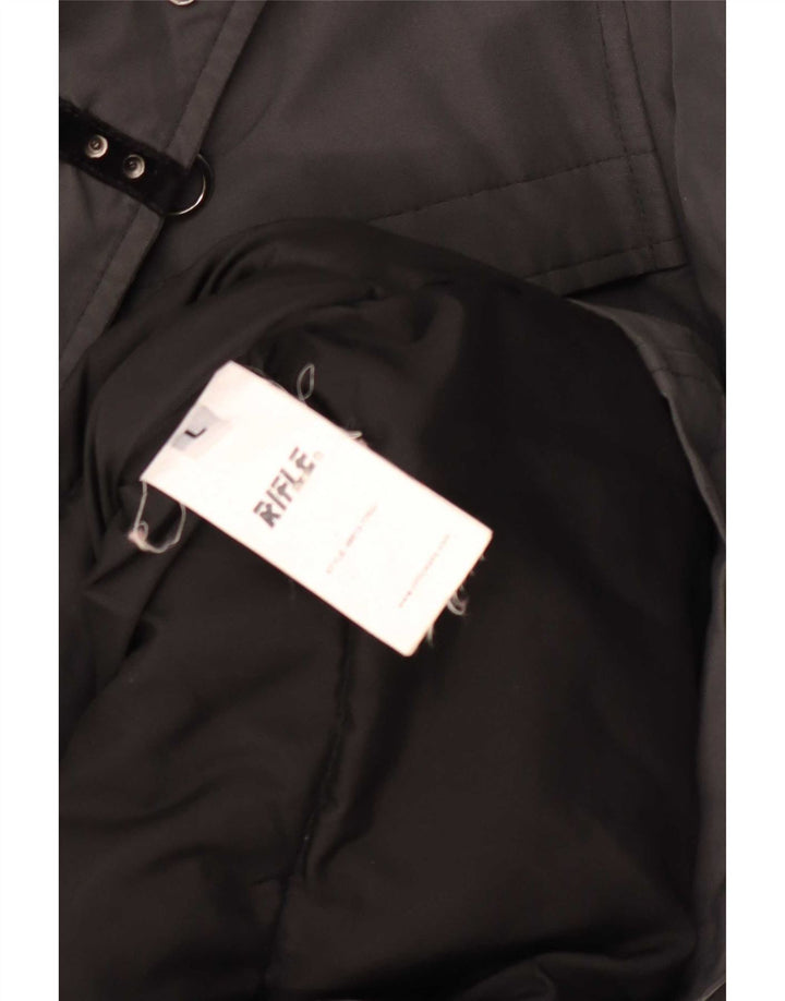 Rifle Herren Parka Jacke UK 40 Große graue Baumwolle