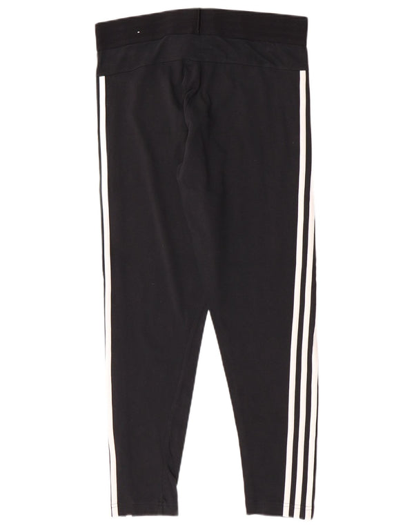Adidas Damen Leggings UK 14 Große schwarze Baumwolle