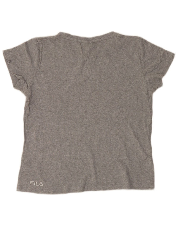 Fila Langarmshirt mit Grafik für Mädchen, 11–12 Jahre, graue Baumwolle