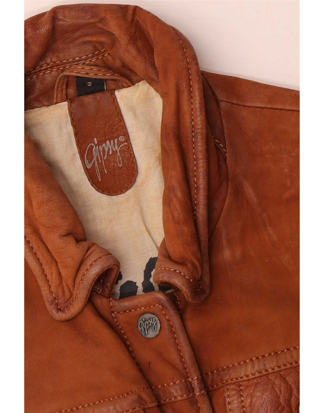 Gypsy Damen Lederjacke UK 10 Small Braun