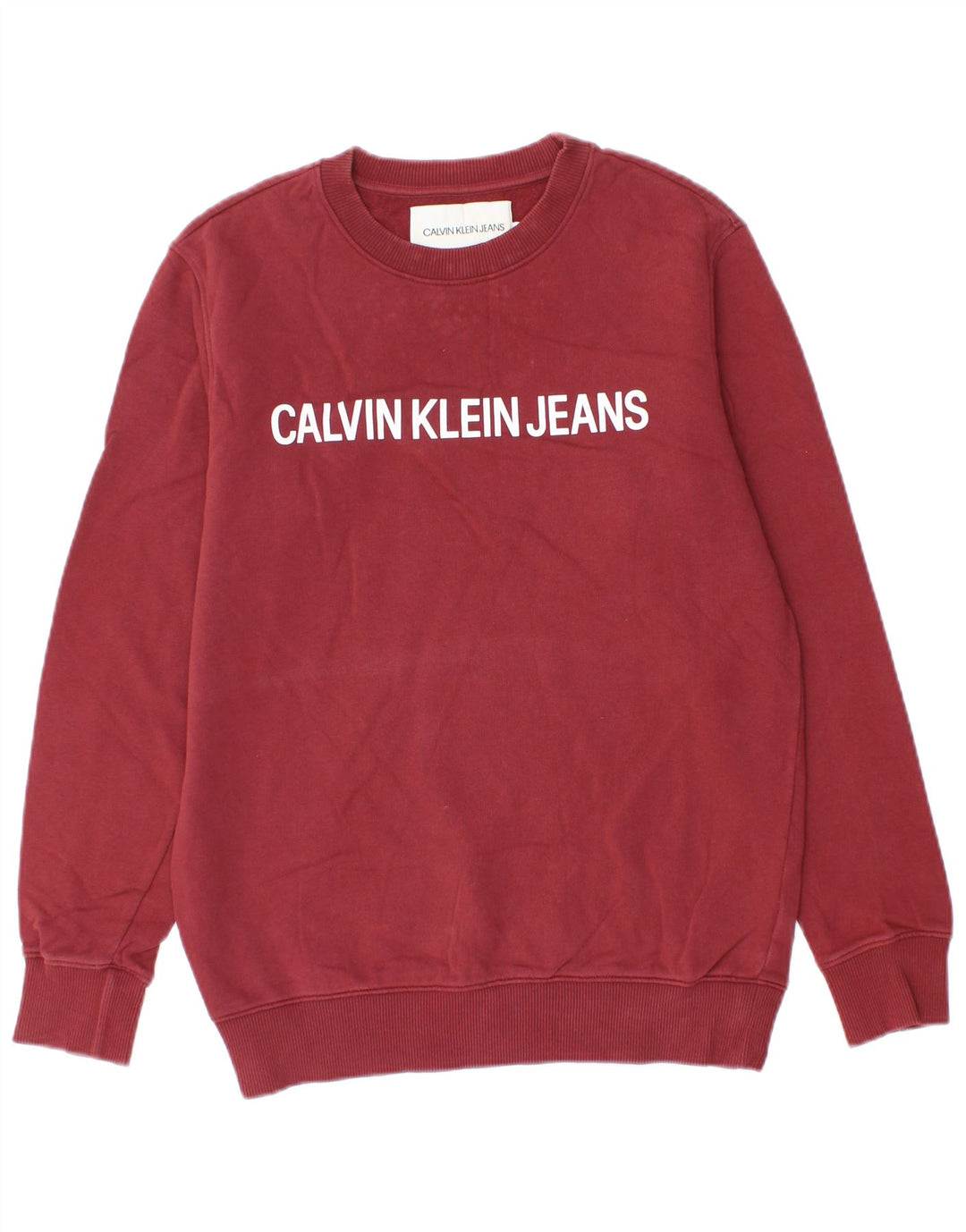 CALVIN KLEIN JEANS Herren-Sweatshirt mit Grafik, Größe S, Burgunderrot, Baumwolle