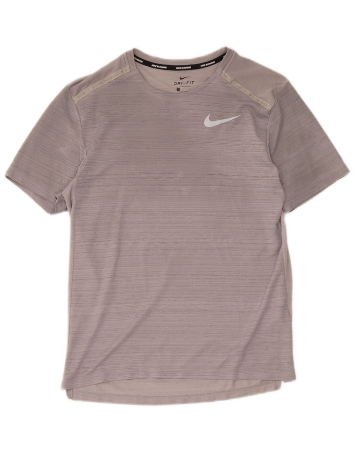 Nike Herren Dri Fit T-Shirt Top Small Grau geflecktes Polyester