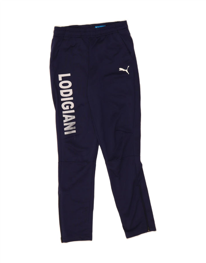 PUMA Boys Graphic Tracksuit Trousers 11-12 Years  Navy Blue Polyester Vintage Puma and Second-Hand Puma from Messina Hembry 