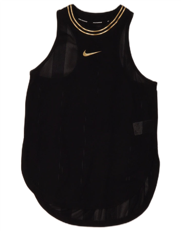 Nike Damen Dri Fit Weste Top UK 10 Small Schwarz Nylon