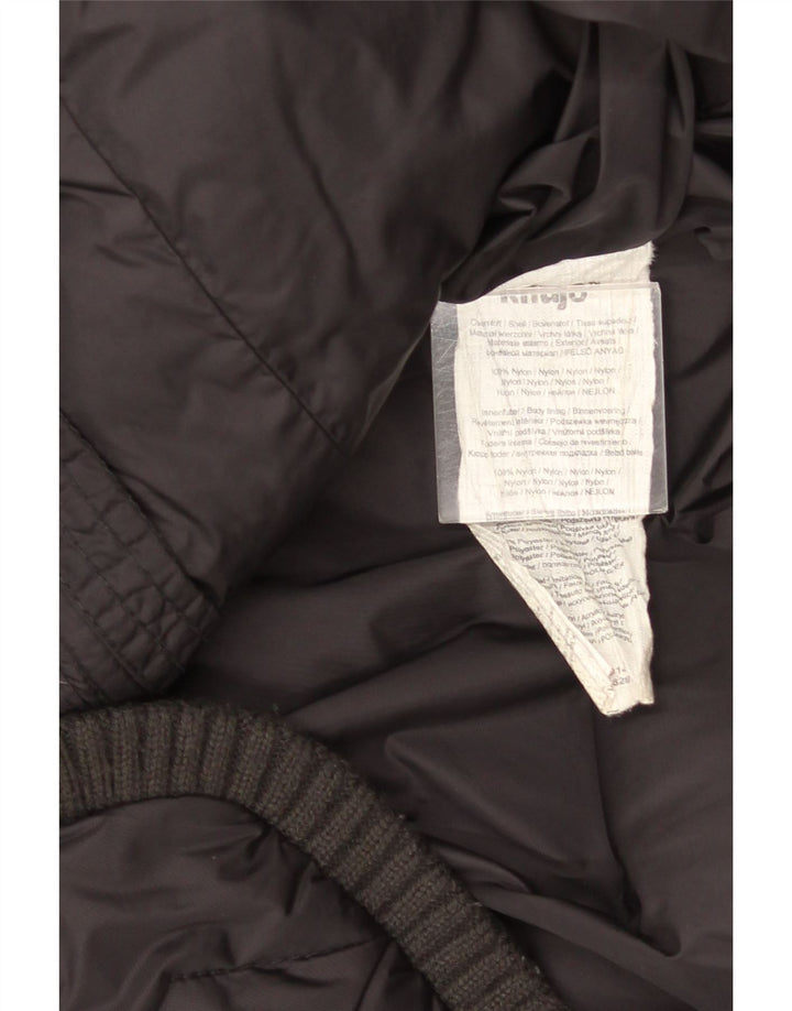 KHUJO gepolsterte Herrenjacke mit Kapuze, UK 40, Größe L, schwarzes Nylon