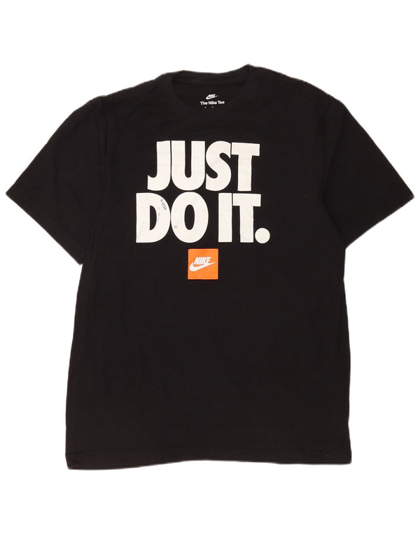 Nike Herren-T-Shirt mit Grafik, mittelgroß, schwarze Baumwolle