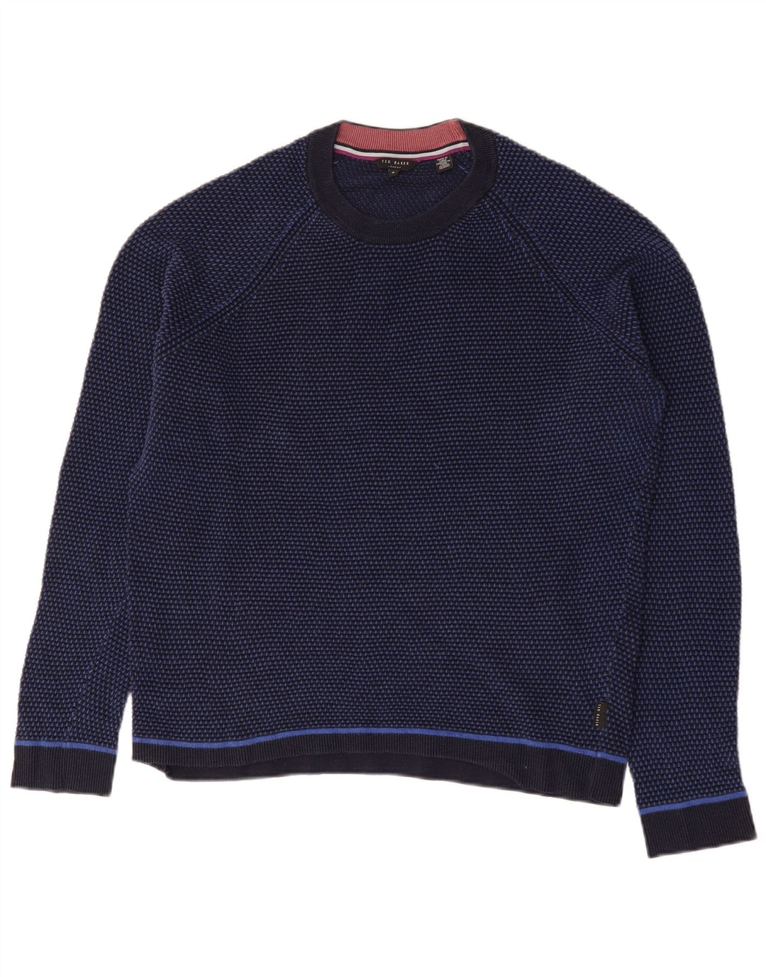 Ted Baker Herren-Pullover mit Rundhalsausschnitt, Größe 6 2XL, Marineblau, Farbblock