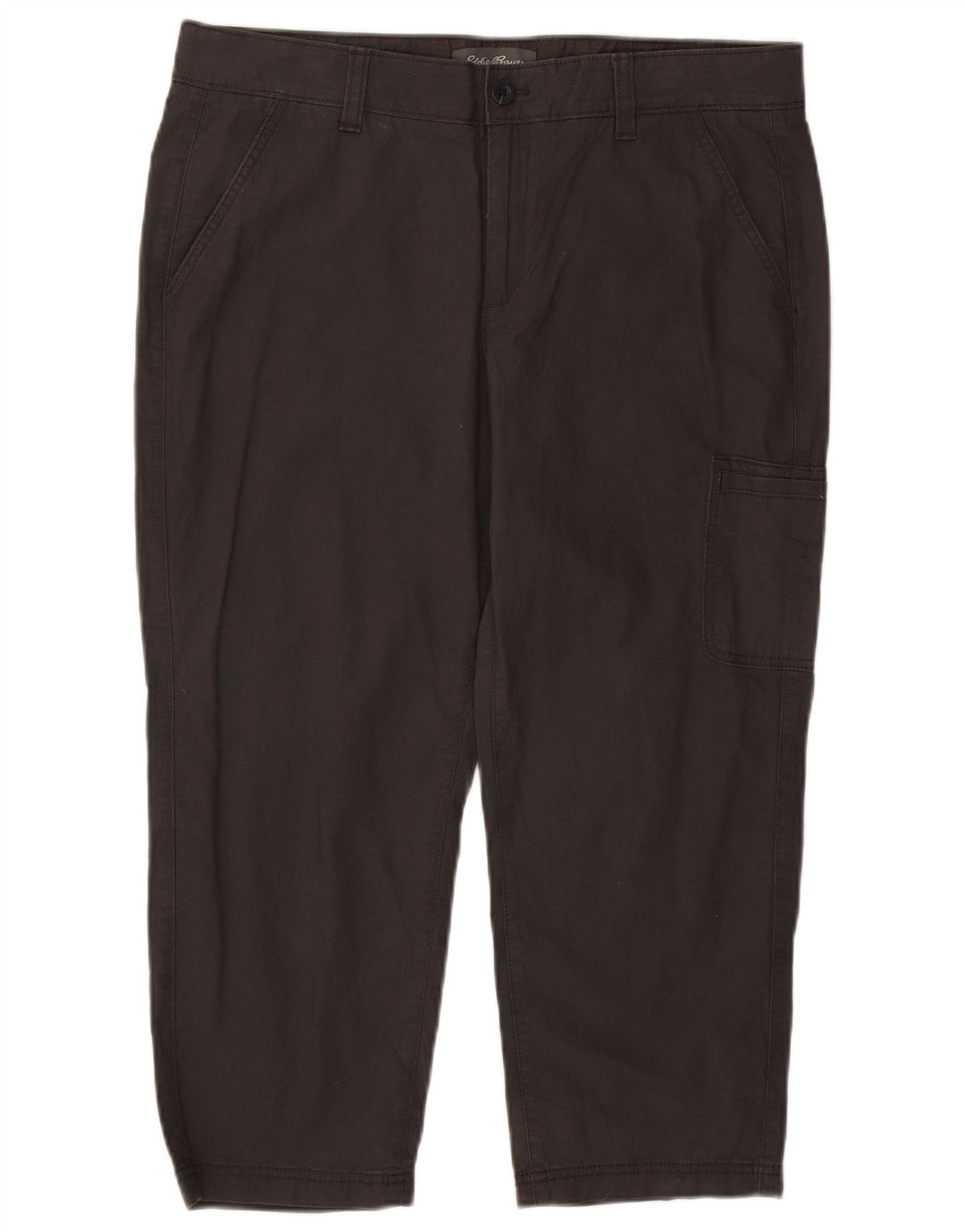 EDDIE BAUER Damen Straight Cargo Capri Hose US 14 XL W36 L23 Grau