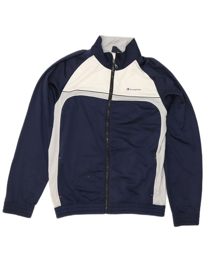 Champion Herren-Trainingsanzugoberteil, XL, Marineblau, Farbblock-Polyester