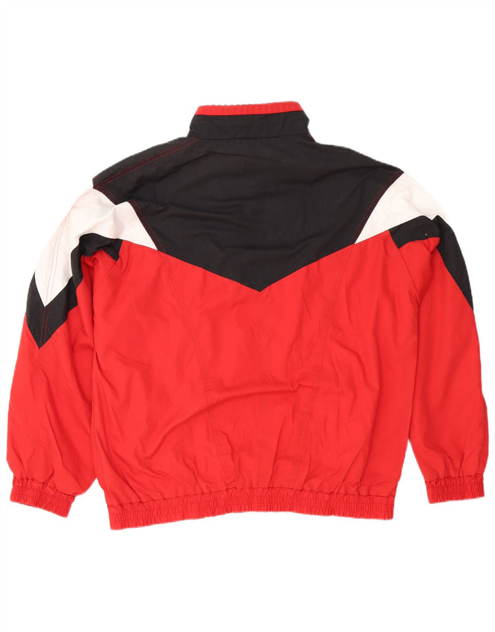 Puma Herren-Trainingsanzug-Top-Jacke aus mittelrotem Colourblock-Polyester