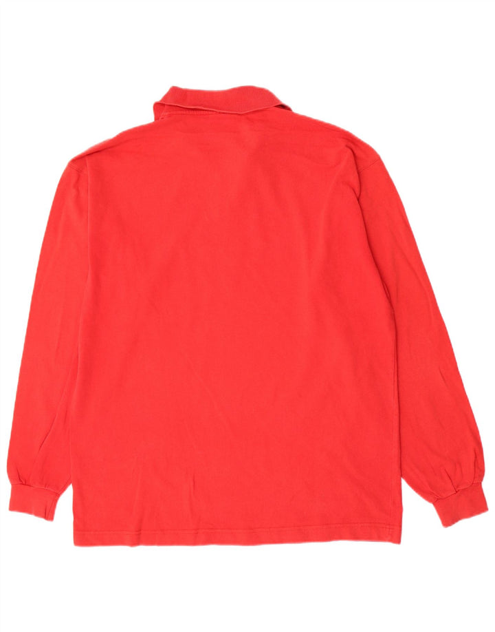 North Sails Herren-Langarm-Poloshirt aus mittelroter Baumwolle