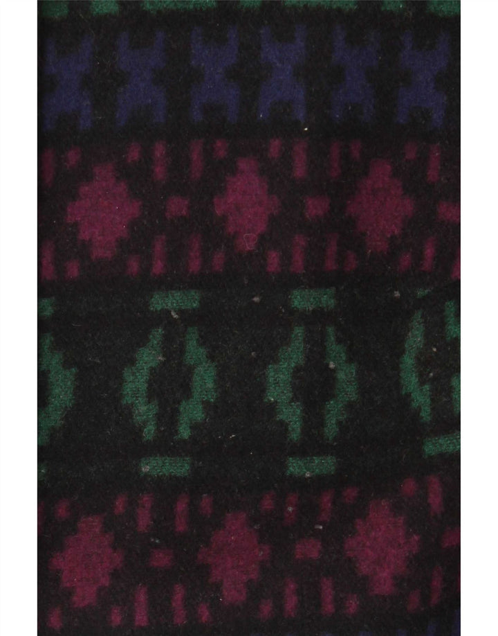 Vintage Damen Mantel UK 26 5XL Mehrfarbige geometrische Wolle