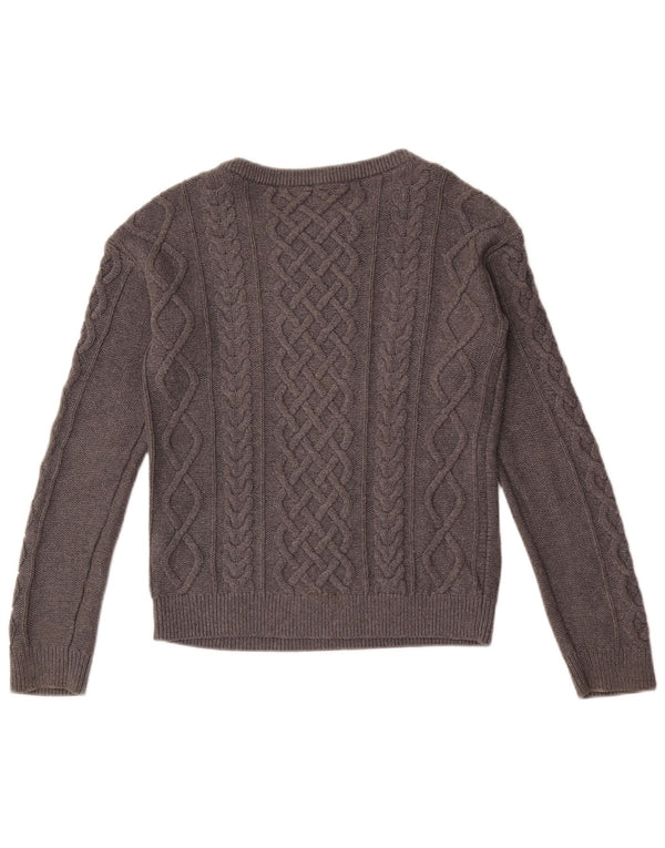 Gap Mädchen-Pullover mit U-Boot-Ausschnitt, 11–12 Jahre, XL, graue Baumwolle