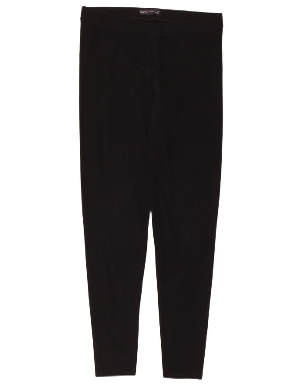 Marks & Spencer Damen Leggings UK 12 Mittelschwarze Baumwolle