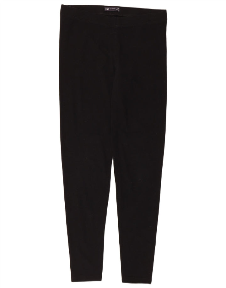 Marks & Spencer Damen Leggings UK 12 Mittelschwarze Baumwolle
