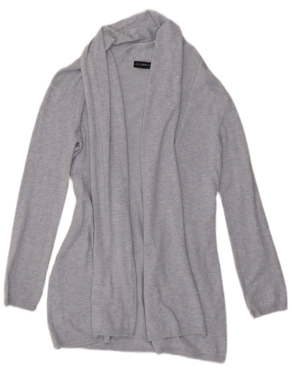 Zara Damen Longline-Cardigan-Pullover UK 10 Small Blau