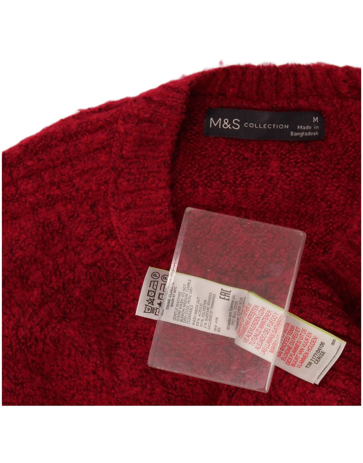 Marks & Spencer Damen-Pullover mit Rundhalsausschnitt, Gr. 14, mittleres Burgunderrot