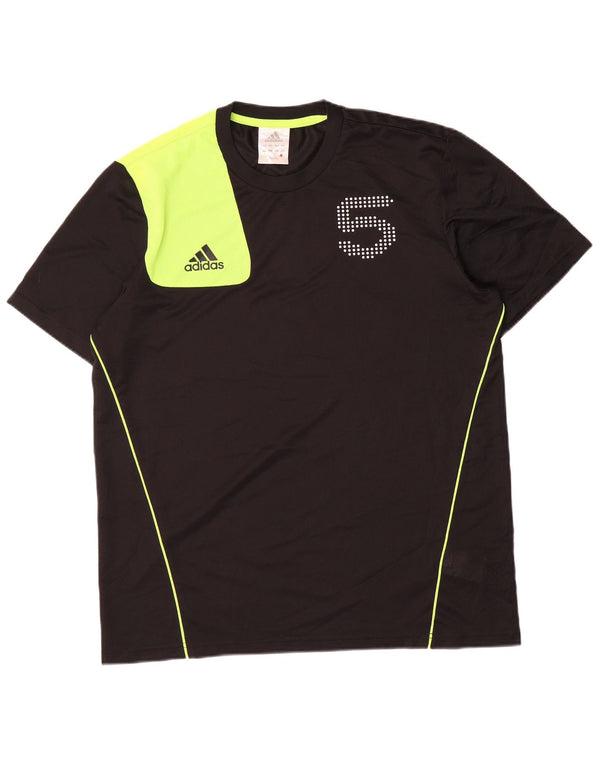 Adidas Mens Short Sleeve Graphic T-Shirt Top Large Black Colourblock