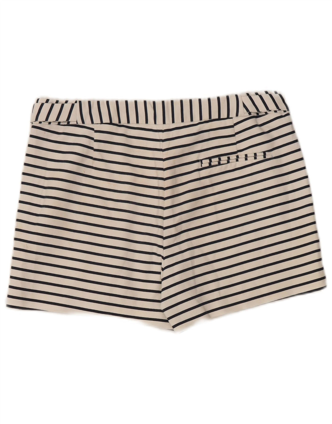 Zara Damen Hotpants Medium W30 Weiß gestreift aus Baumwolle