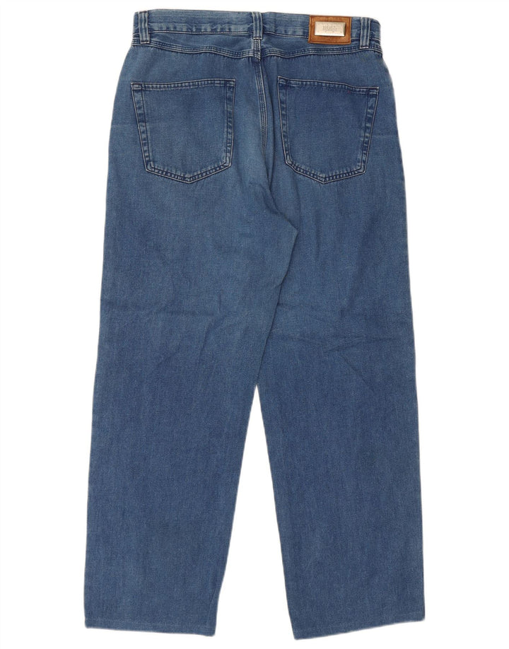 Hugo Boss Herren Straight Jeans W34 L28 Blaue Baumwolle