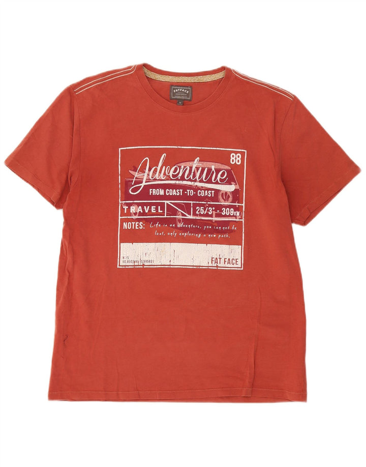 Fat Face Herren-T-Shirt mit Grafik, mittelrote Baumwolle