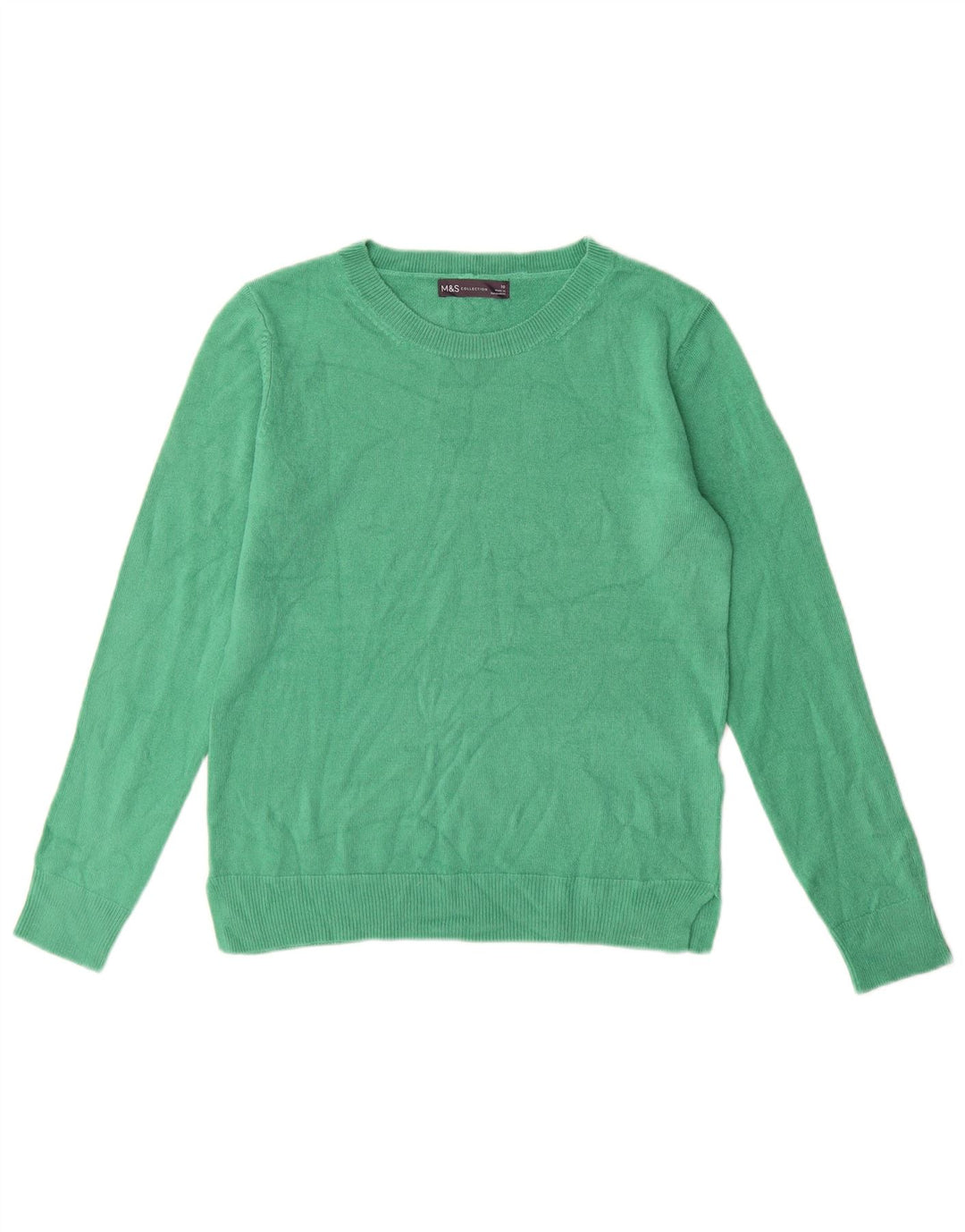 Marks & Spencer Damen-Pullover mit Rundhalsausschnitt, Gr. 10, Größe S, Türkis