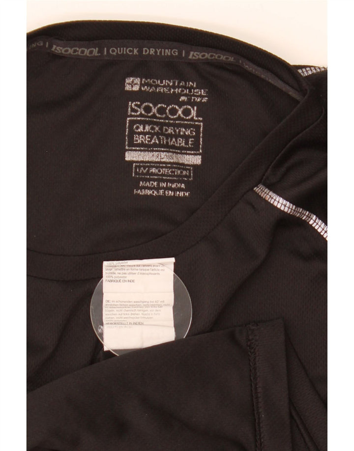 Mountain Warehouse IsoCool T-Shirt-Oberteil für Herren, Größe L, aus schwarzem Polyester