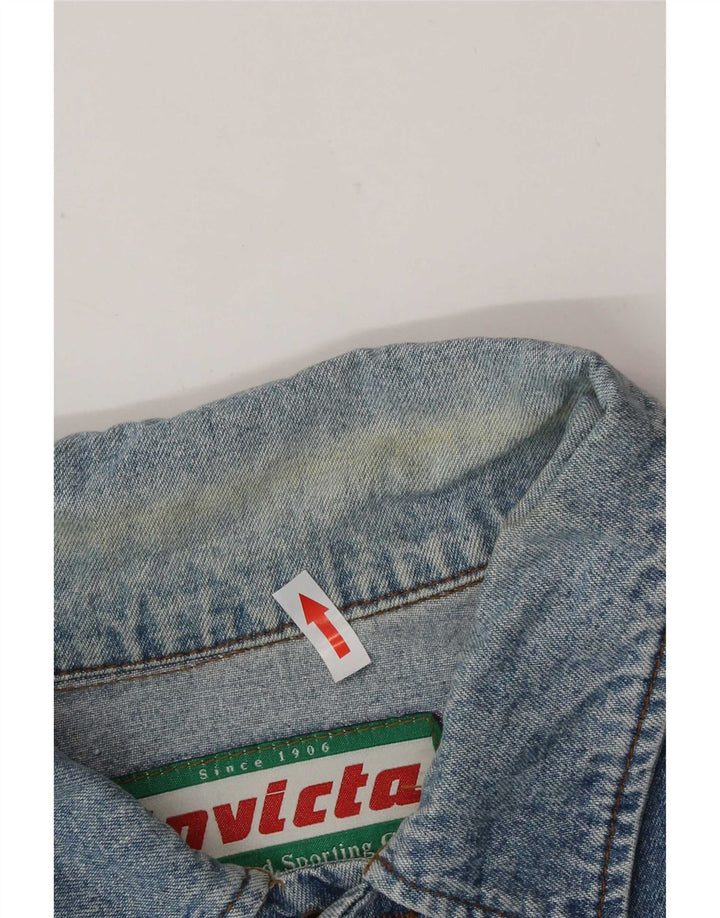 Invicta Herren Jeansjacke UK 40 Große blaue Baumwolle