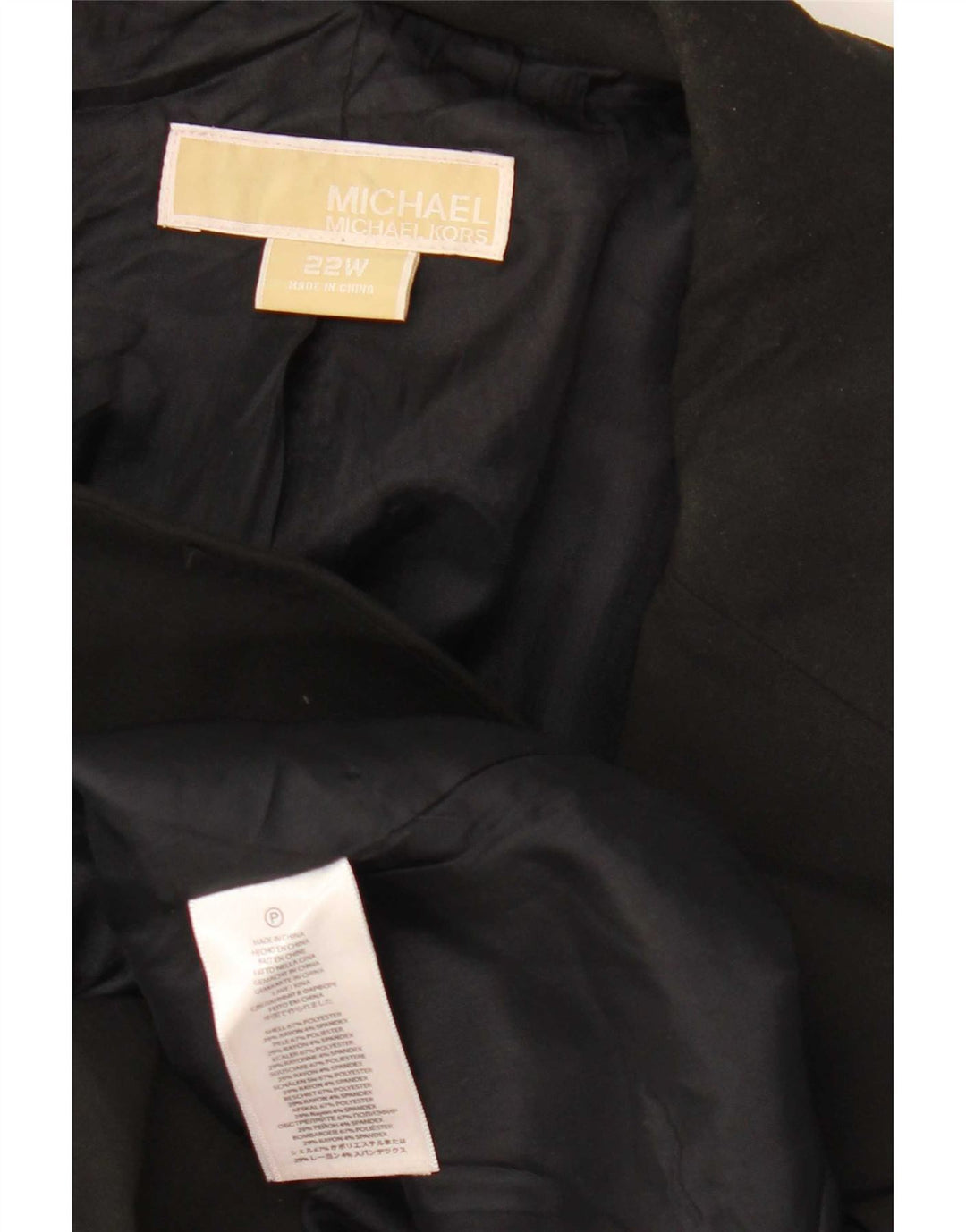 Michael Kors Damen 1-Knopf-Blazerjacke US 22 3XL Schwarz Polyester Modern