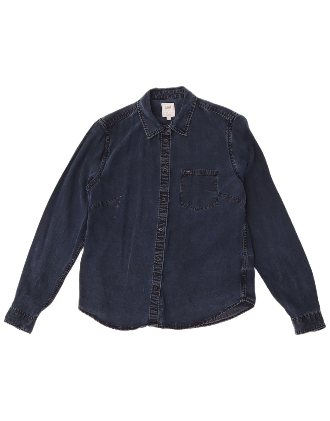 Lee Damen-Jeanshemd mit normaler Passform, Größe S, Marineblau, Lyocell