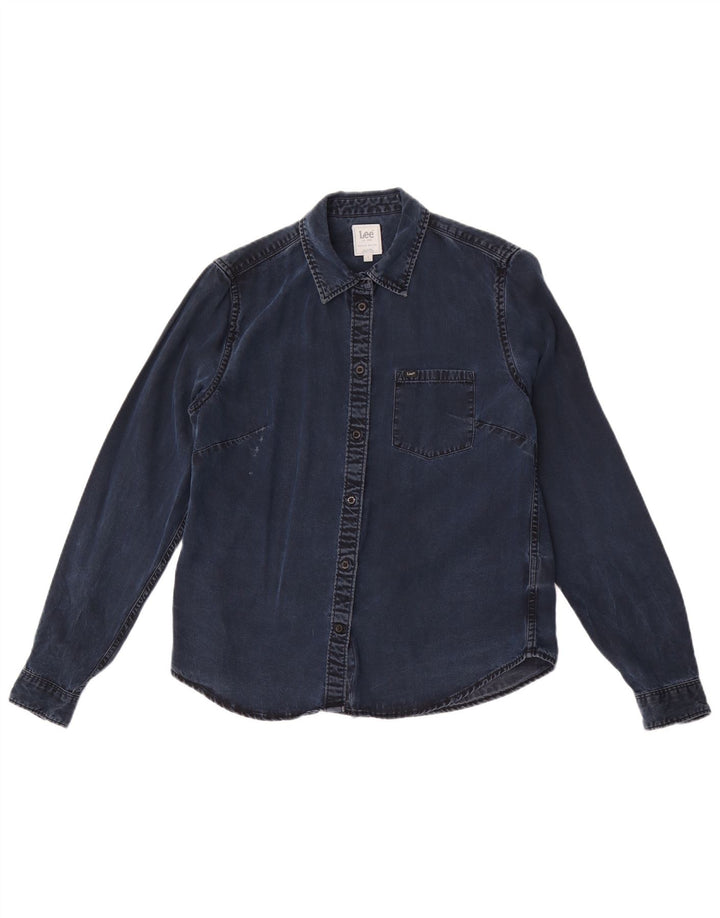 Lee Damen-Jeanshemd mit normaler Passform, Größe S, Marineblau, Lyocell