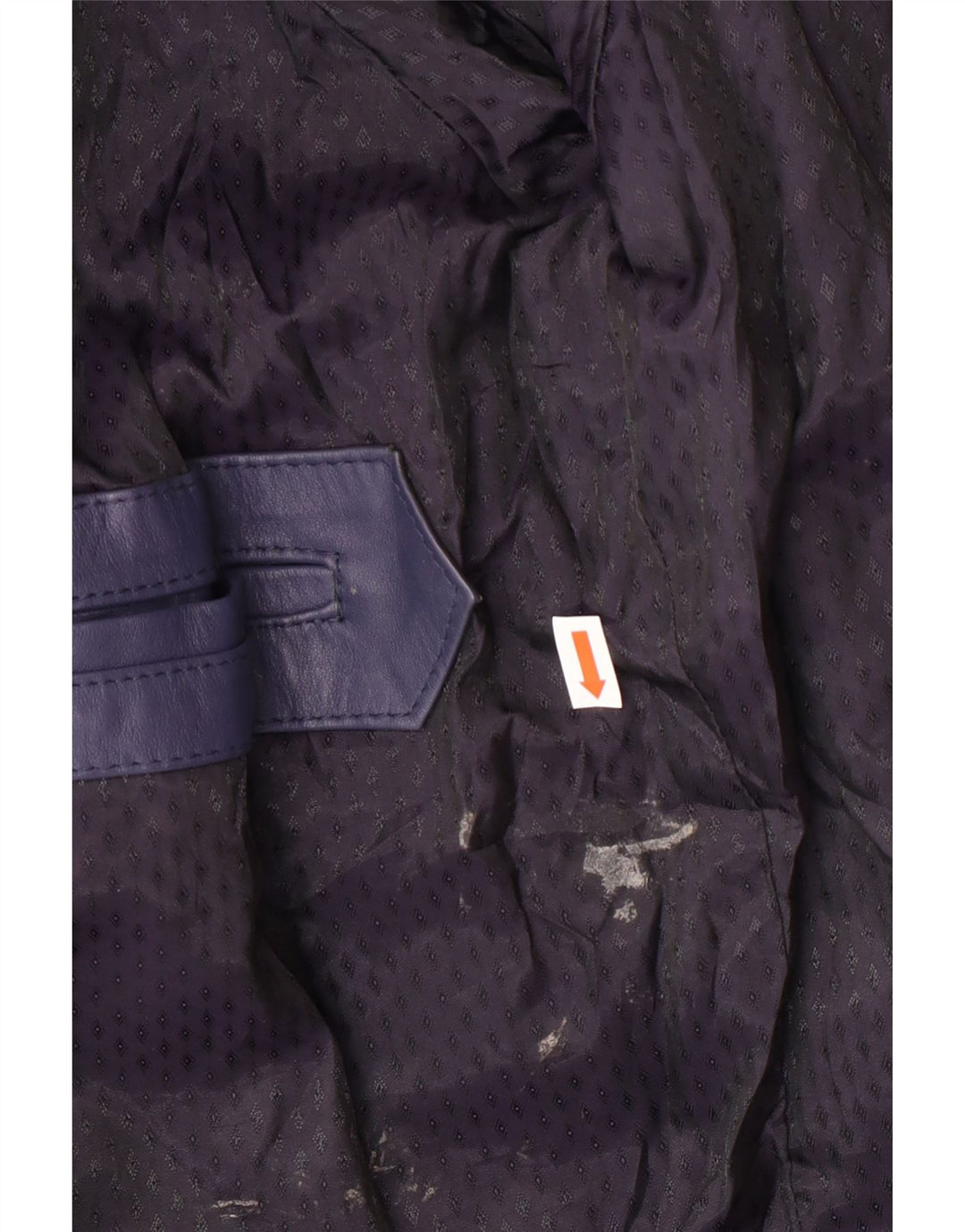 Vintage Damen Bomber Lederjacke UK 14 Medium Navy Blue