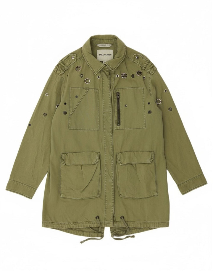 Zara Damen Übergroße Militär-Utility-Jacke UK 14 Medium Khaki