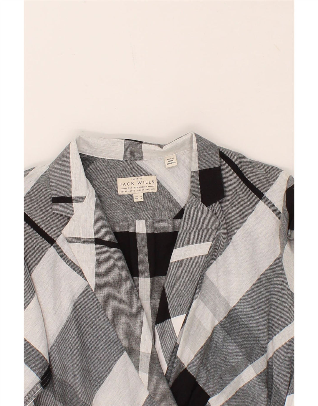 JACK WILLS Womens Pullover Shirt Dress UK 8 Small Grey Check Cotton Vintage Jack Wills and Second-Hand Jack Wills from Messina Hembry 