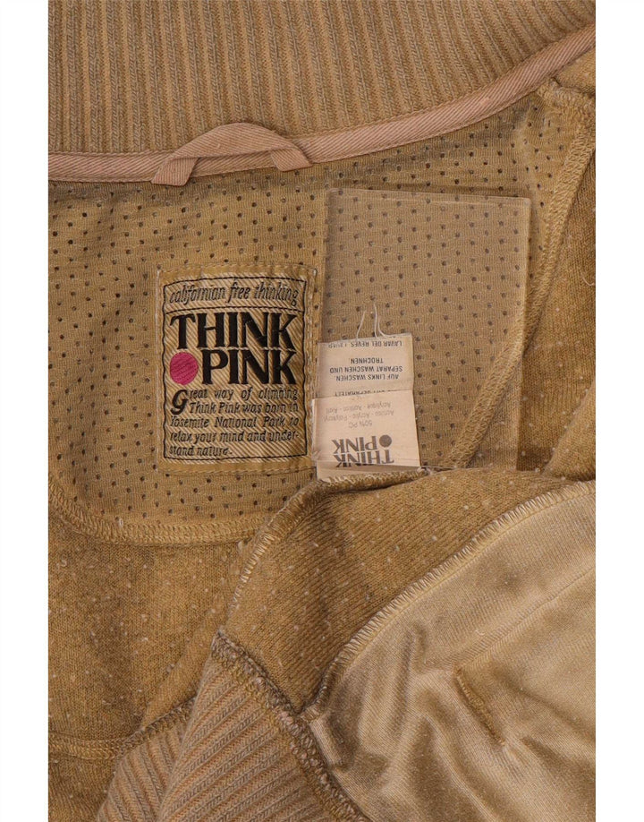 Think Pink Herren Fleecejacke UK 38 Medium Beige Acryl