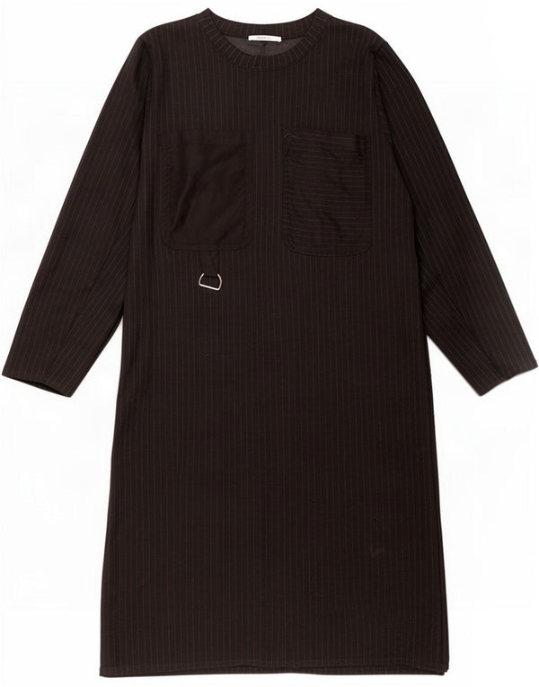 Zara Damen-Etuikleid mit langen Ärmeln, Gr. 46, Größe L, Schwarz, Nadelstreifen