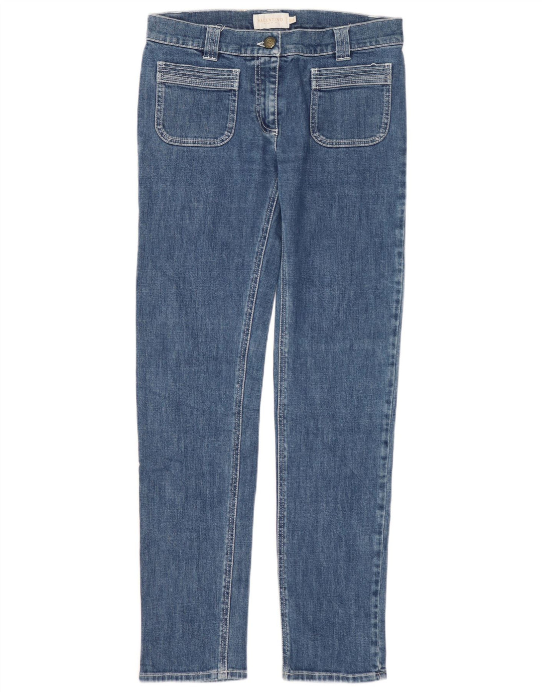 Valentino Damen Slim Jeans IT 40 Small W28 L30 Blau