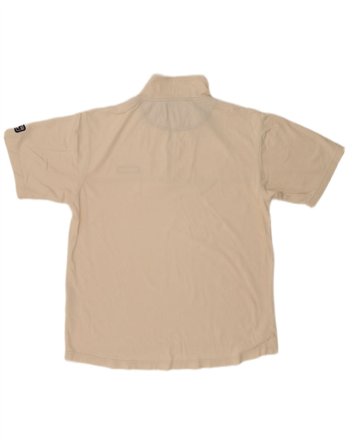 Reebok Herren T-Shirt mit Reißverschluss, XL, Beige