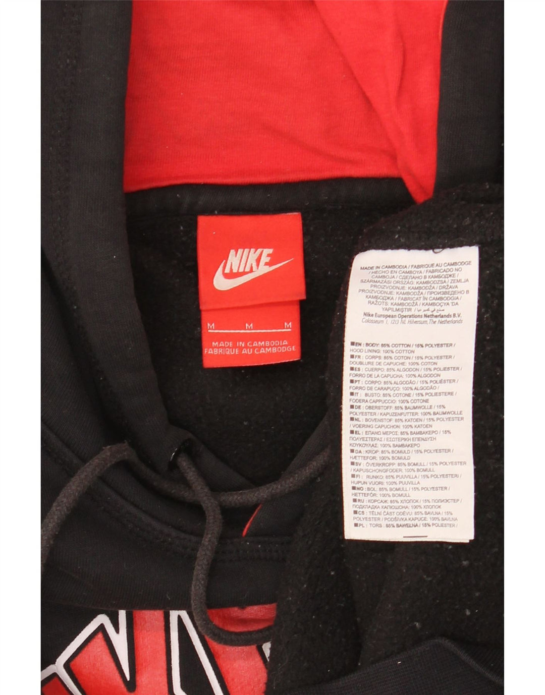 Nike Herren Air Graphic Hoodie Pullover Mittelschwarze Baumwolle