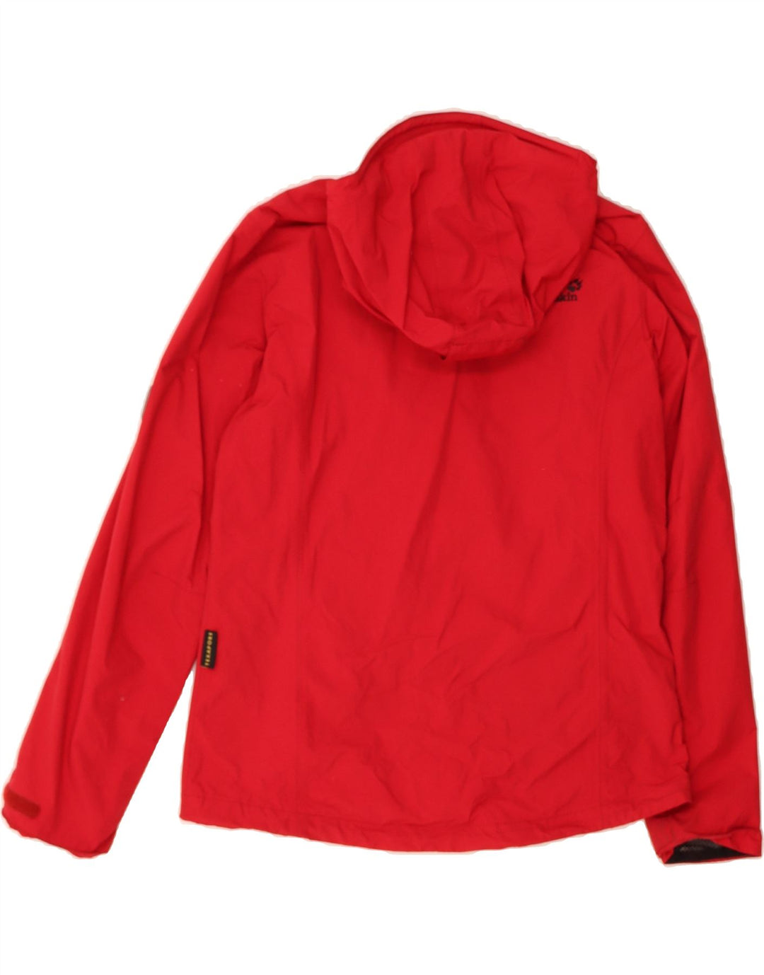 JACK WOLFSKIN Womens Hooded Rain Jacket UK 12/14 Medium Red Polyamide Vintage Jack Wolfskin and Second-Hand Jack Wolfskin from Messina Hembry 