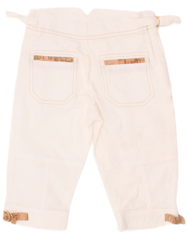 ALVIERO MARTINI Cargo-Caprihose für Mädchen, 3–4 Jahre, W20, L10, weiße Baumwolle