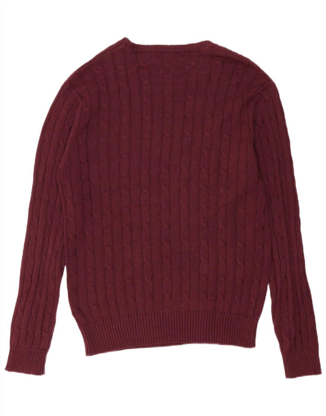French Connection Herren-Pullover mit Rundhalsausschnitt, mittelgroße burgunderrote Baumwolle