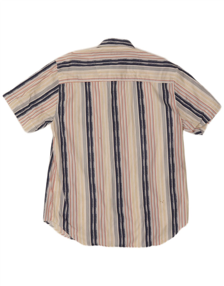 LERROS Mens Short Sleeve Shirt Medium Multicoloured Striped Cotton Classic