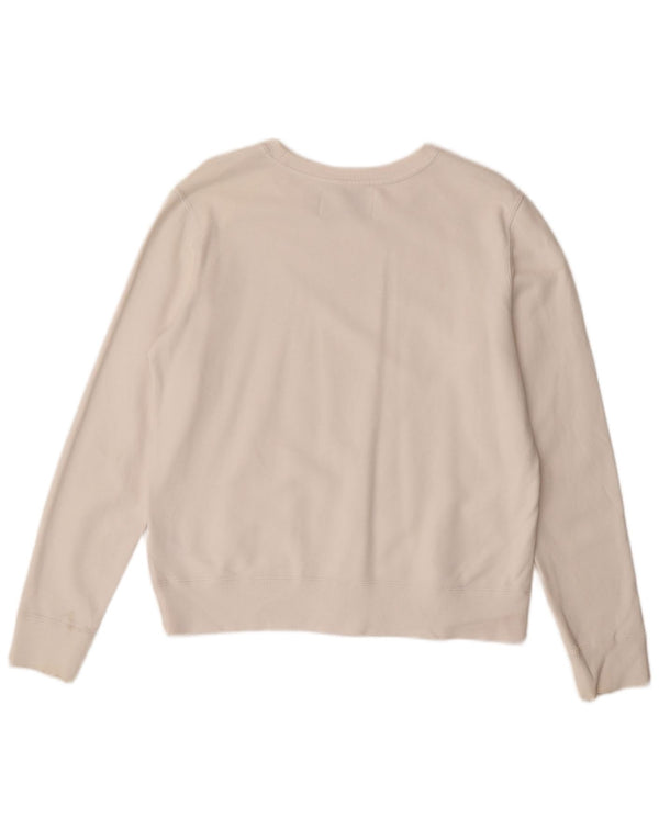 Calvin Klein Jeans Damen Grafik-Sweatshirt-Pullover UK 14 Mittelweiß