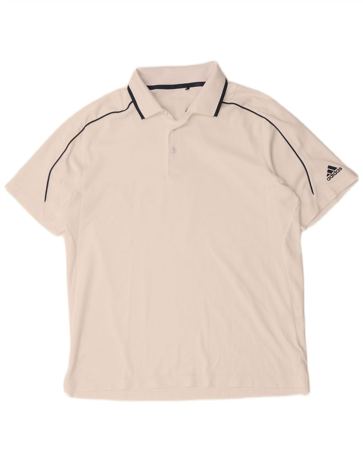 Adidas Herren-Poloshirt, groß, aus weißem Polyester