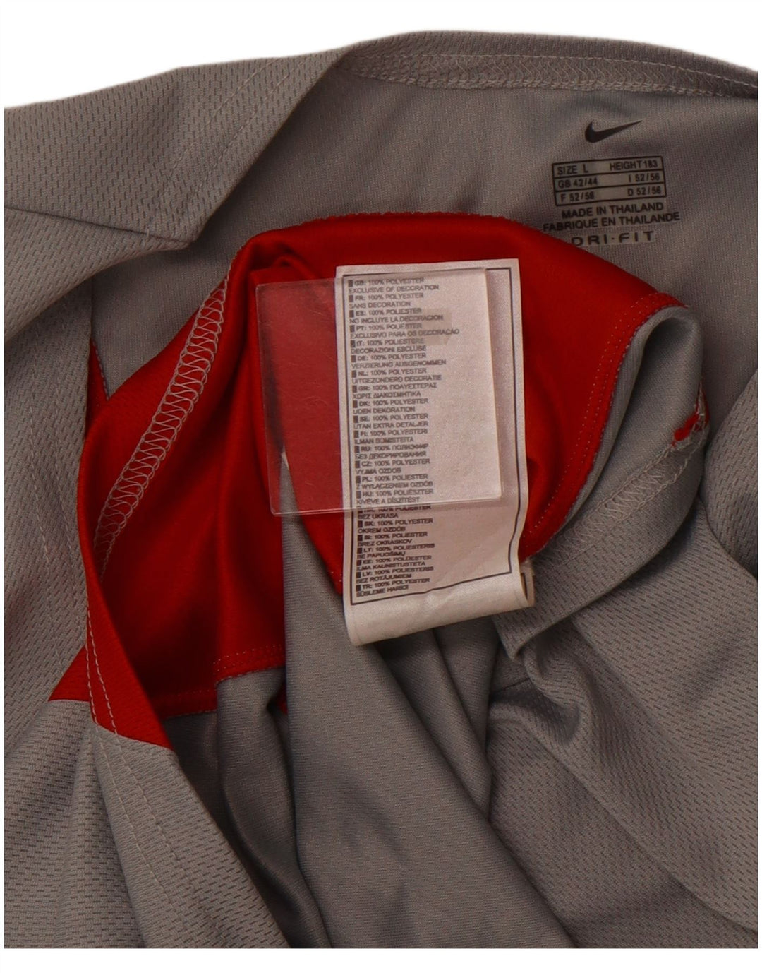 NIKE Herren Dri Fit Weste Top UK 42/44 Großes graues Colourblock-Polyester