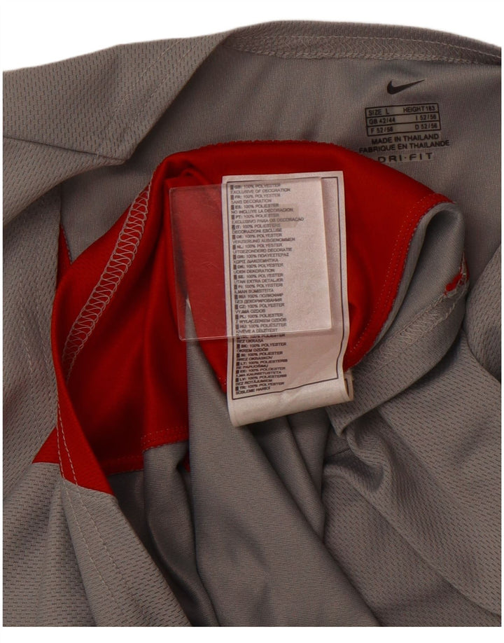 NIKE Herren Dri Fit Weste Top UK 42/44 Großes graues Colourblock-Polyester