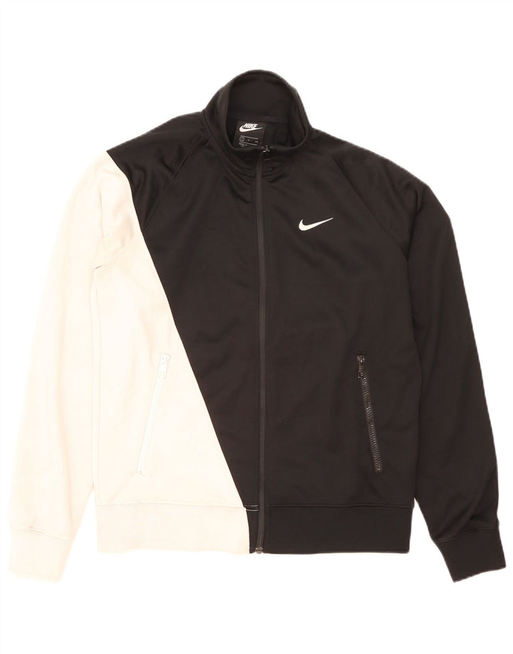 NIKE Herren-Trainingsanzugoberteil mit Grafik, Größe S, Schwarz, Farbblock-Polyester