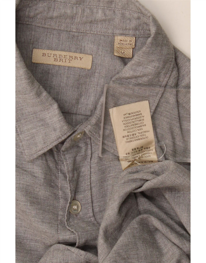 BURBERRY Herren BRIT Hemd mittelgraue Baumwolle