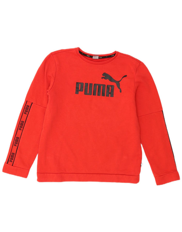 Puma Jungen Grafik-Sweatshirt-Pullover 15–16 Jahre, rote Baumwolle